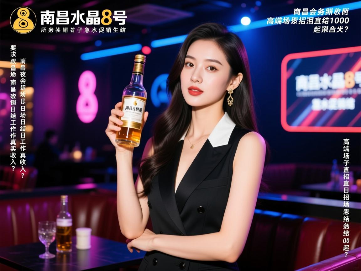 南昌水晶8号商务会所急招酒水促销日结，南昌夜场日结工作真实收入？高端场子直招日结1000起
