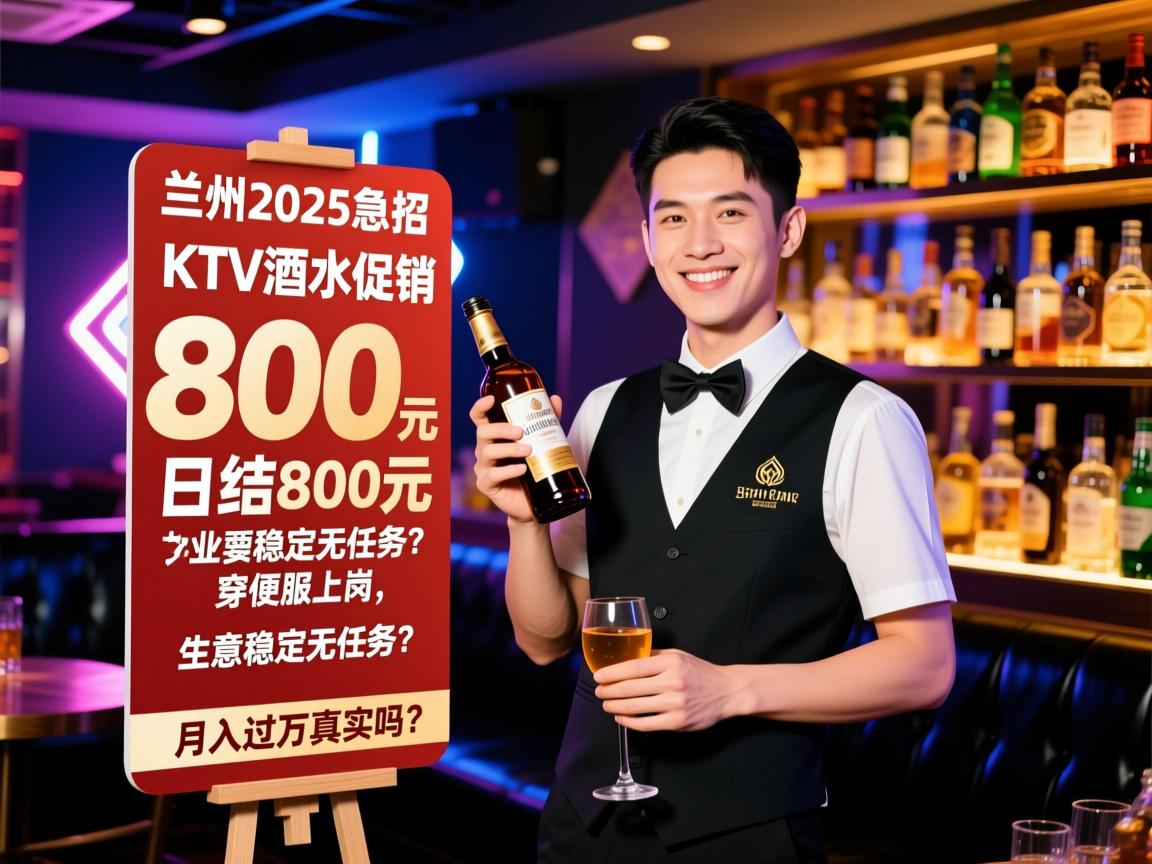 兰州2025急招KTV酒水促销,为何日结800元穿便服上岗？生意稳定无任务,月入过万真实吗