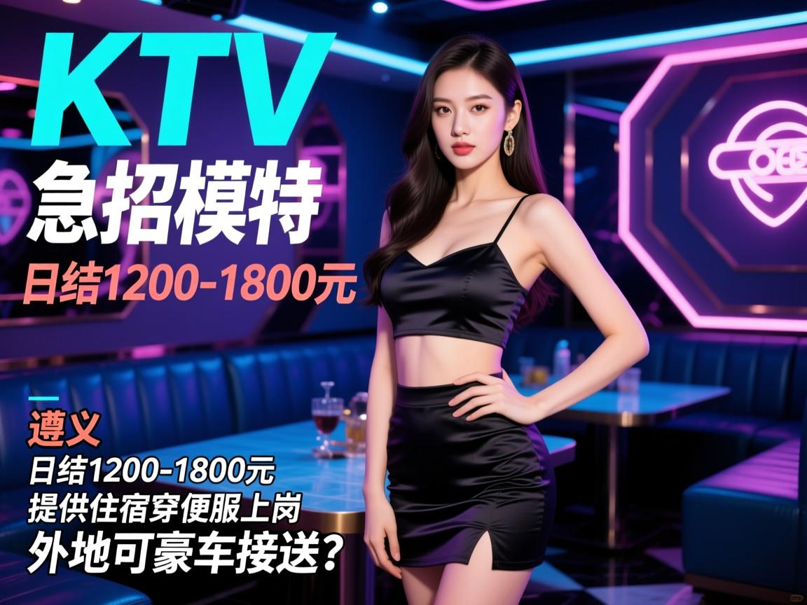 遵义KTV急招模特,日结1200-1800元,提供住宿穿便服上岗,外地可豪车接送？