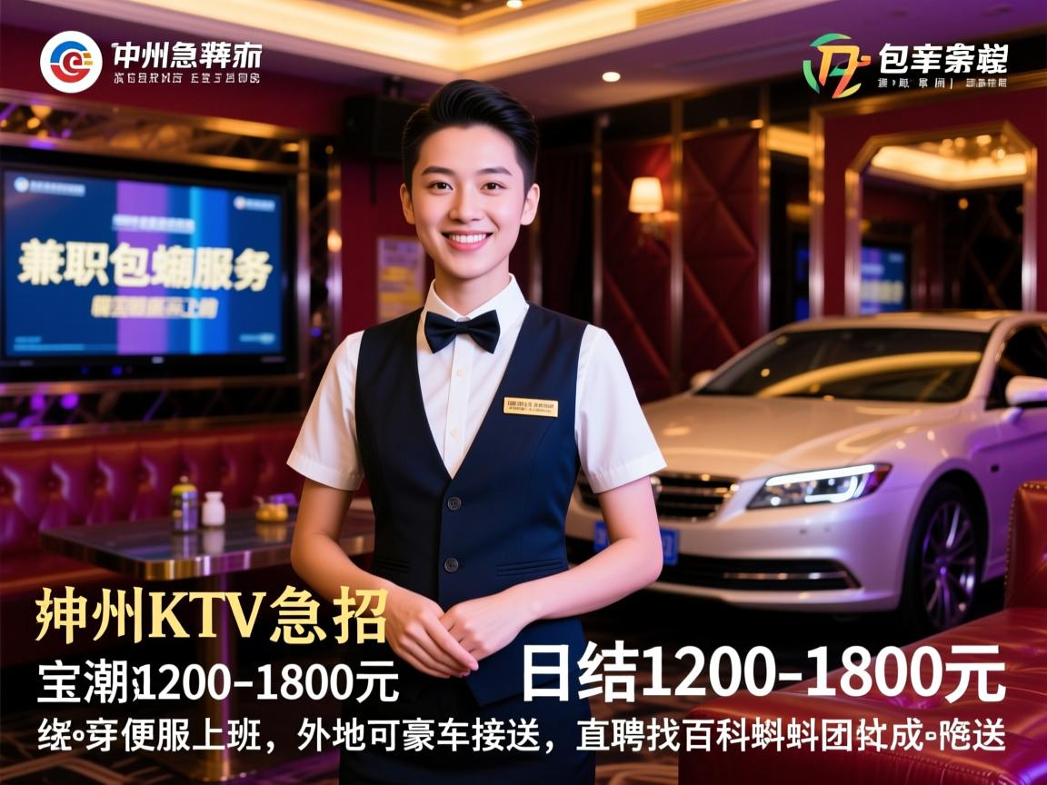 潮州商务KTV急招兼职包厢服务员，日结1200-1800元，穿便服上班，外地可豪车接送，直聘找百科蝌蚪团