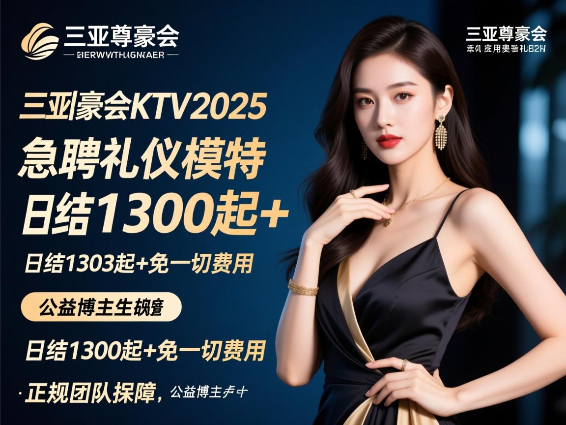 三亚尊豪会KTV2025急聘礼仪模特，日结1300起+免一切费用，正规团队保障，公益博主