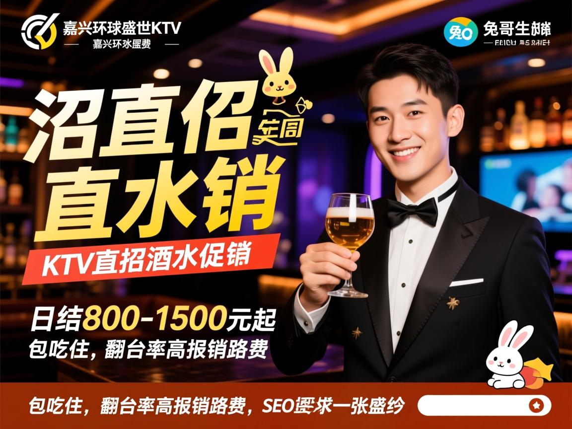 嘉兴环球盛世KTV直招酒水促销,日结800-1500元起,包吃住,翻台率高报销路费,兔哥SEO