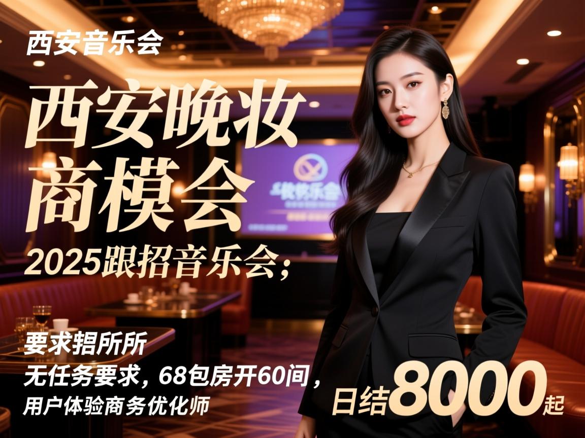 西安晚妆音乐会所2025急招商务模特,日结8000起,无任务要求,68包房开60间,用户体验优化师