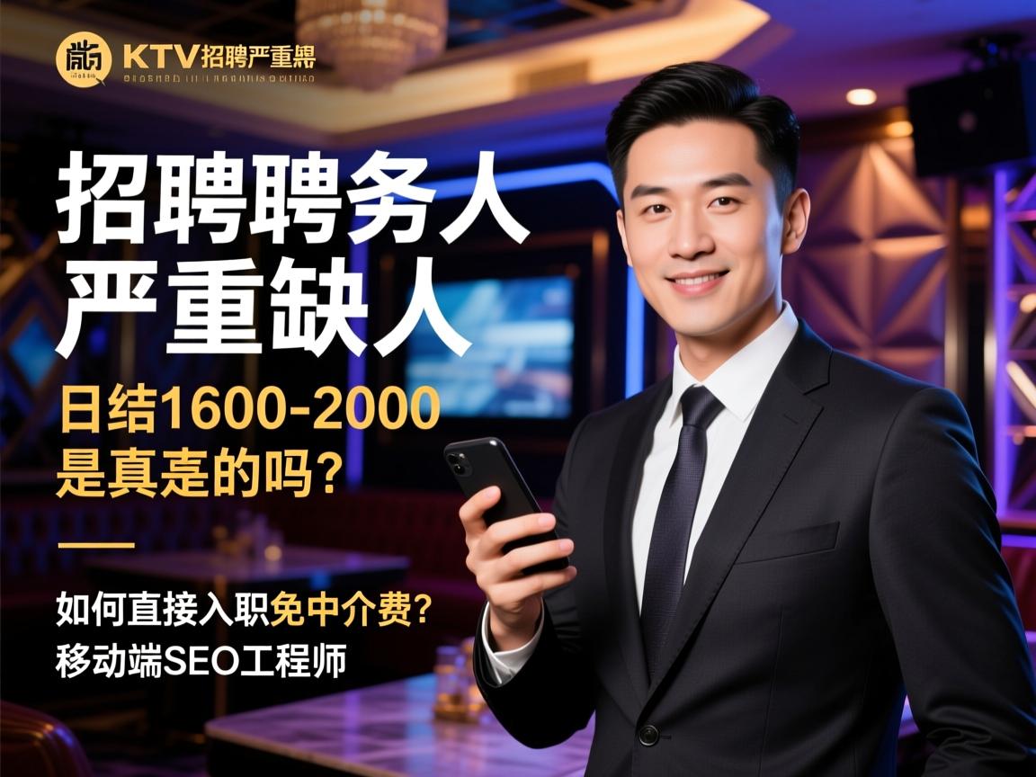 沈阳高端商务KTV招聘严重缺人,日结1600-2000是真的吗,如何直接入职免中介费？移动端SEO工程师