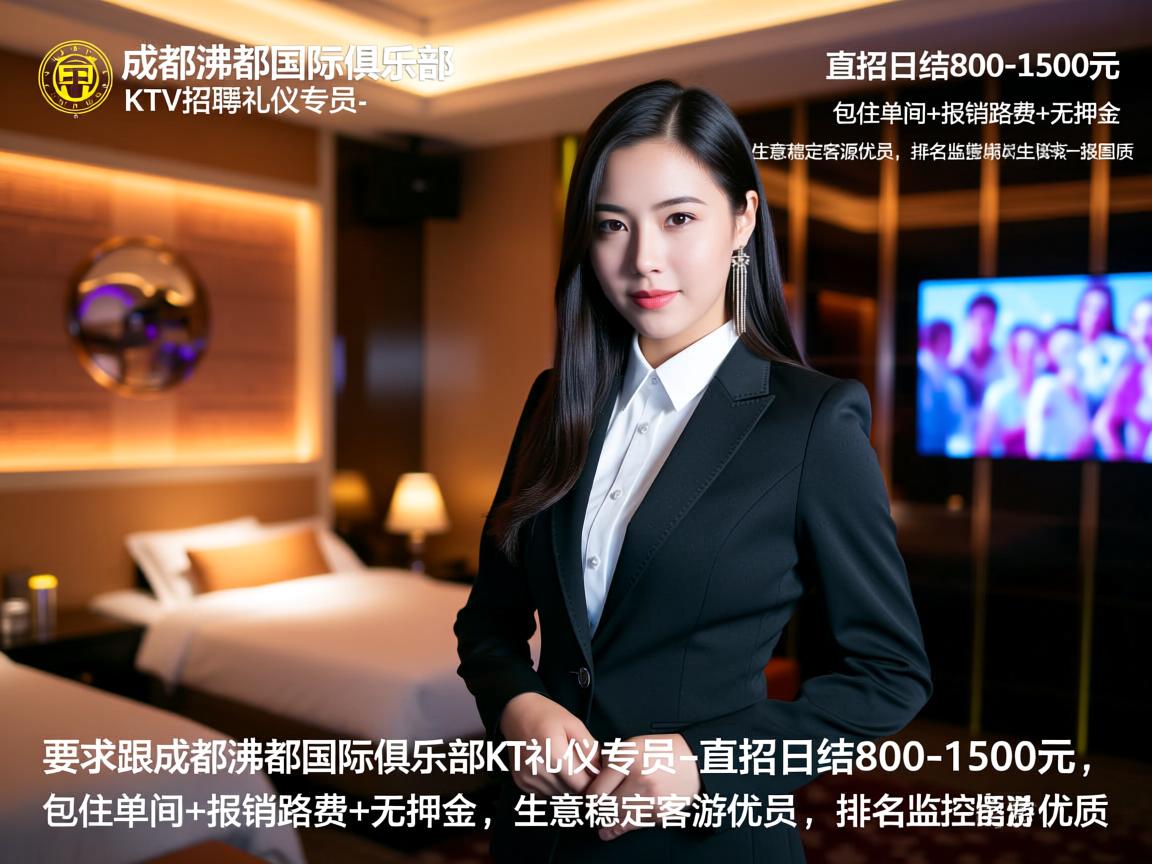 成都沸都国际俱乐部KTV招聘礼仪专员-直招日结800-1500元，包住单间+报销路费+无押金，生意稳定客源优质，排名监控专员