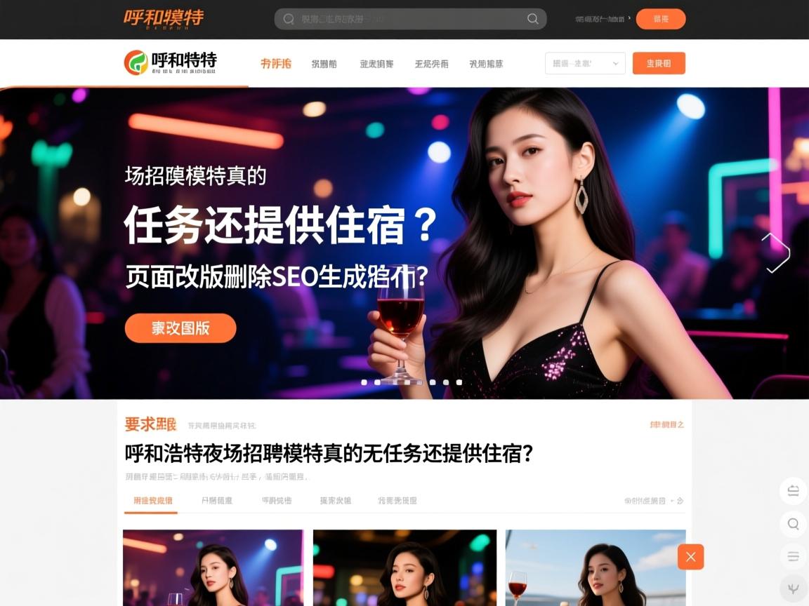 呼和浩特夜场招聘模特真的无任务还提供住宿？页面改版删除SEO