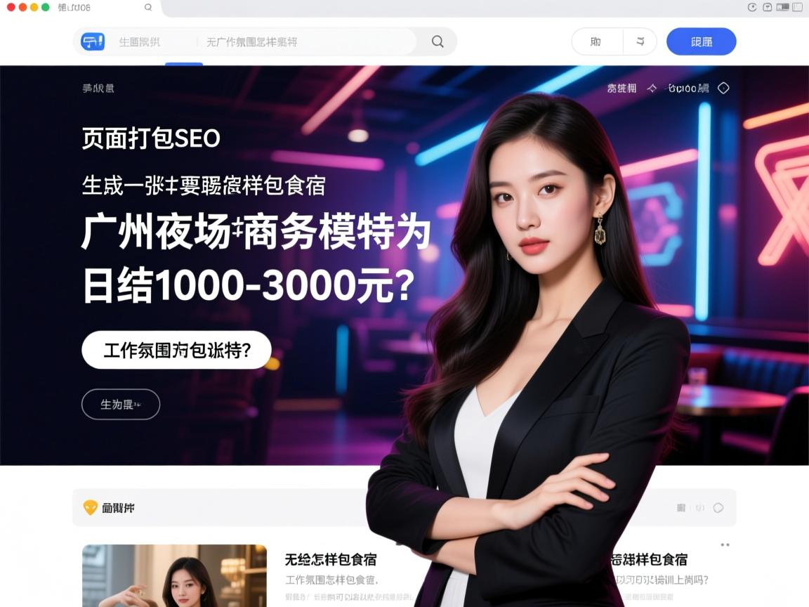 页面打包SEO，广州夜场招聘商务模特为何日结1000-3000元？工作氛围怎样包食宿，无经验真的可以培训上岗吗？