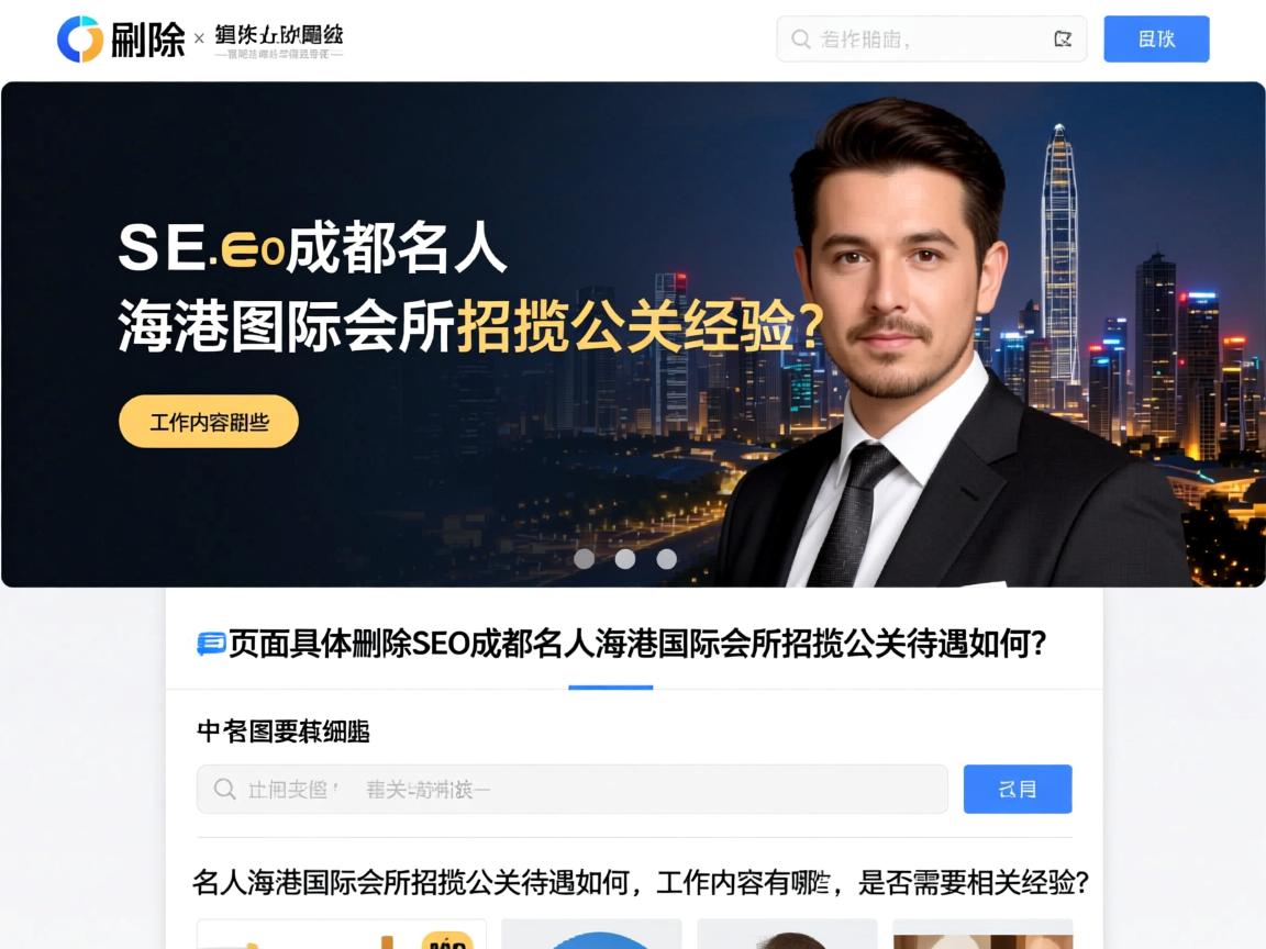 页面具体删除SEO成都名人海港国际会所招揽公关待遇如何，工作内容有哪些，是否需要相关经验？