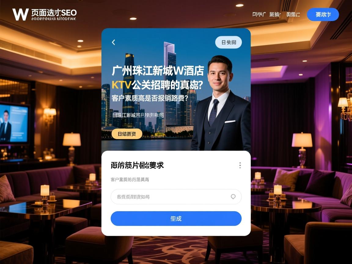 页面选项SEO，广州珠江新城W酒店KTV公关招聘是真的吗，日结薪资如何，客户素质高是否报销路费？